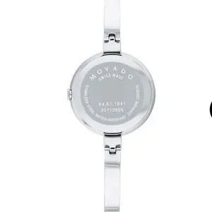 ? New! Movado Ela Bangle Watch, 25mm Movado Ela Bangle 0607727 Blue Dial Silver Stainless Steel  main image 4